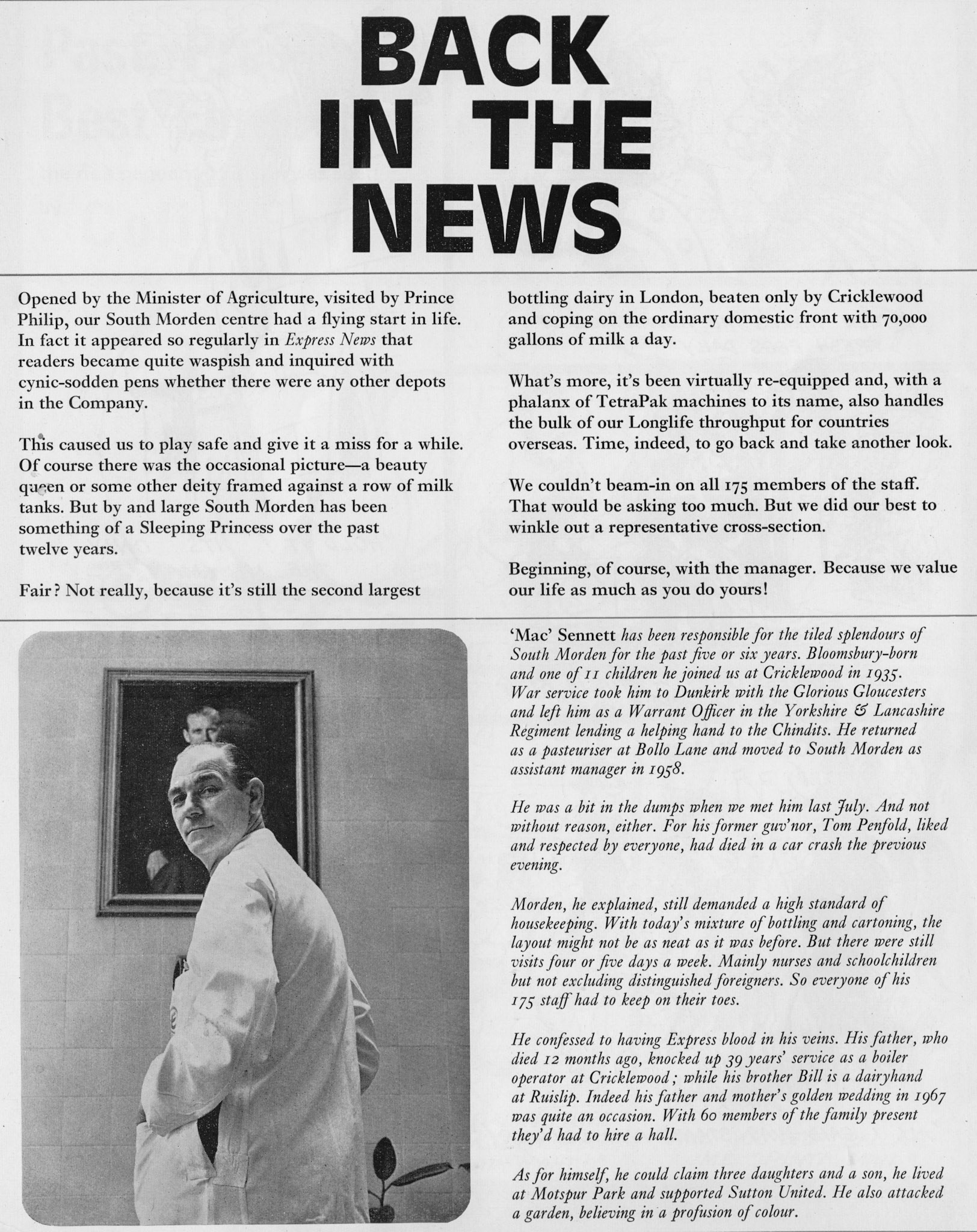 1970 South Morden Processing 'Back in the News'
