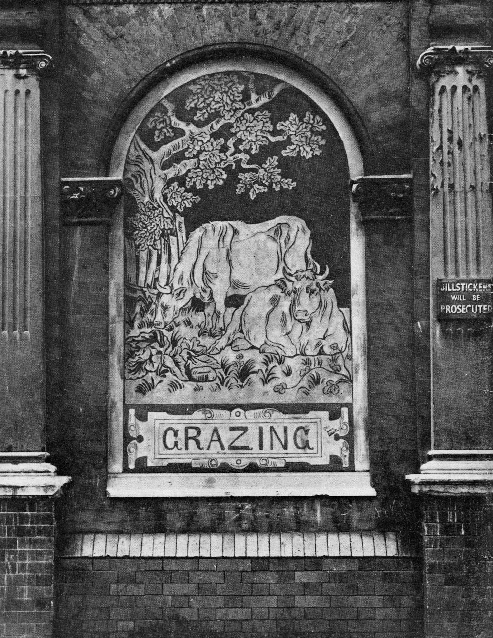1976 Facade of a disused dairy in Finsbury