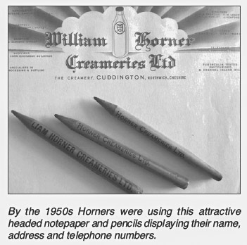 1950's marketing material from 'William Horner and His Creamery' by Jill King 2012
