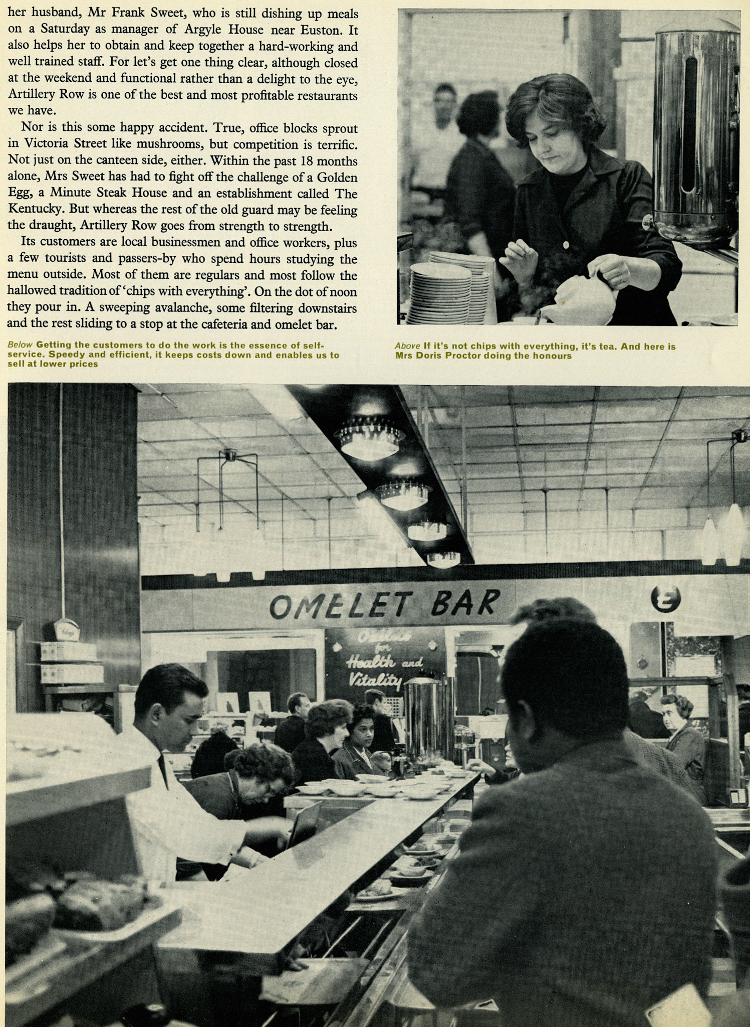 1967 Artillery Row Restaurant between Victoria and Westminster in Central London
