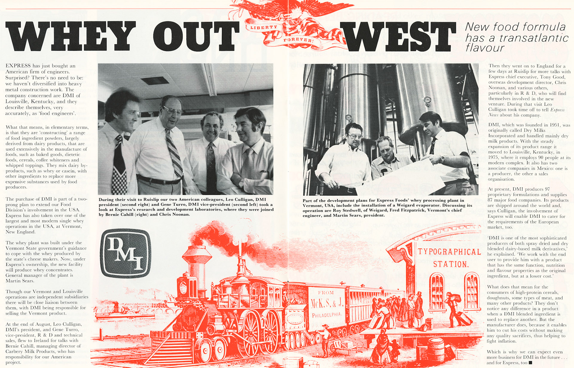 1980 Whey Engineering following the purchase of DMI, Louisville, Kentucky, USA