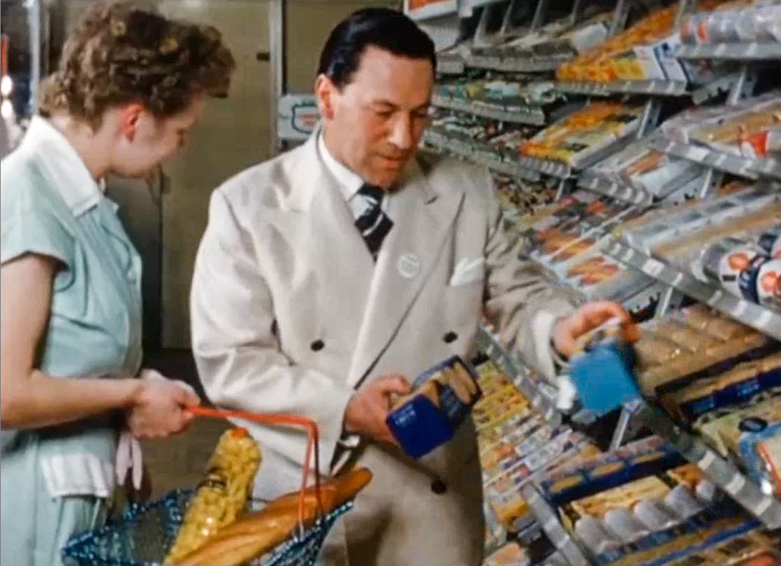 1957 Premier Supermarket Streatham. ‘Time for Leisure’ film (Yorkshire Film Archive)