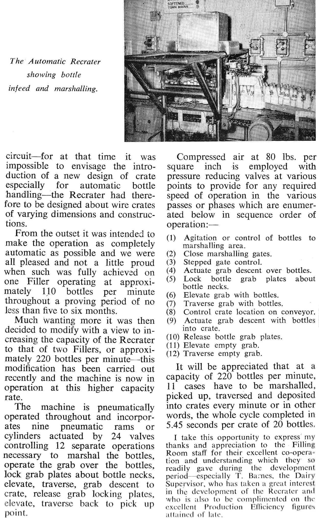 1956 August-'Mechanisation' of Didcot Dairy-Churn Reception and recrater. (Courtesy Book of Job, Roberts Foundation)