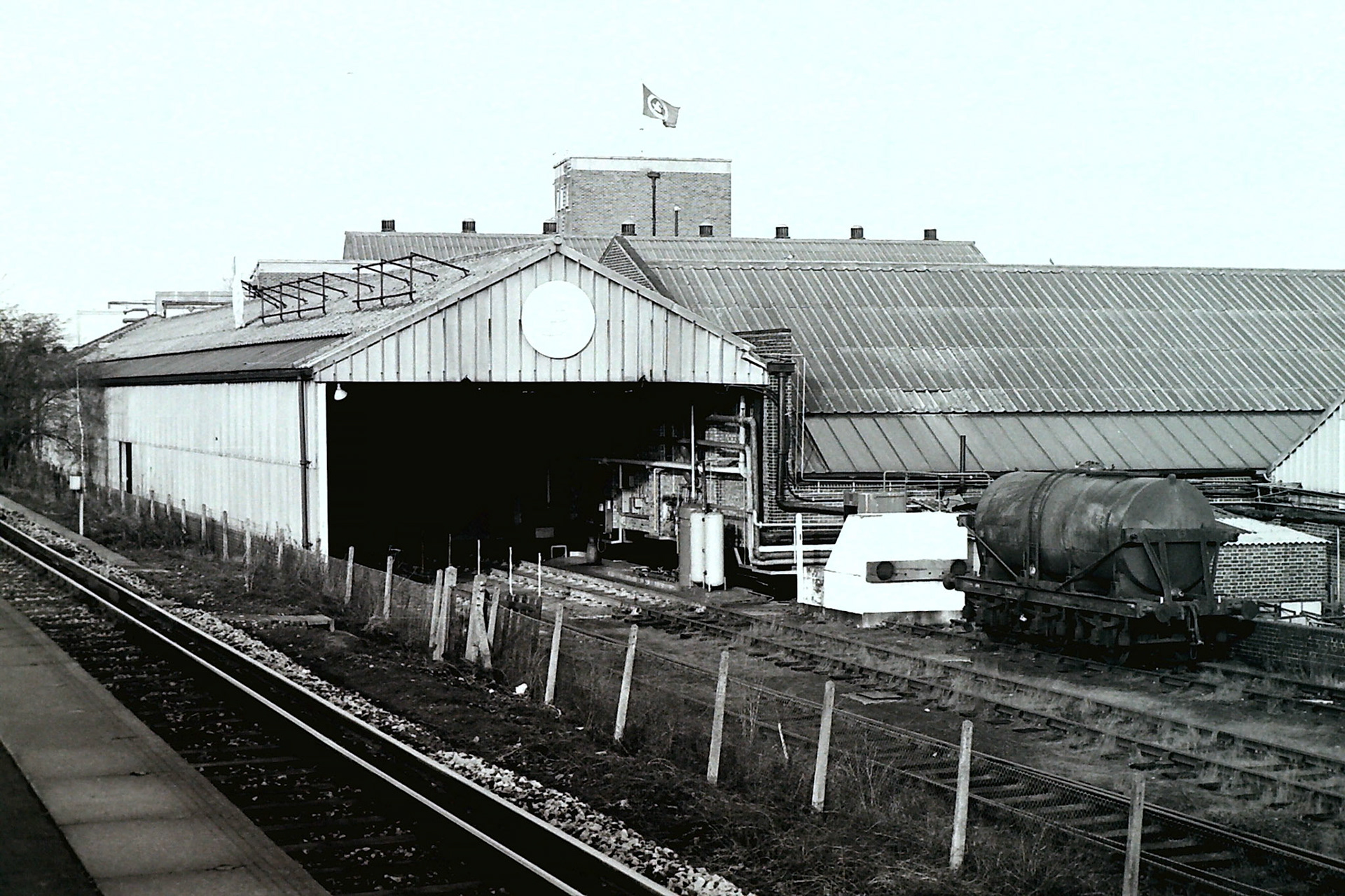 1970's South Morden rail unloading bay in operation. (Photographer Sam Jones)