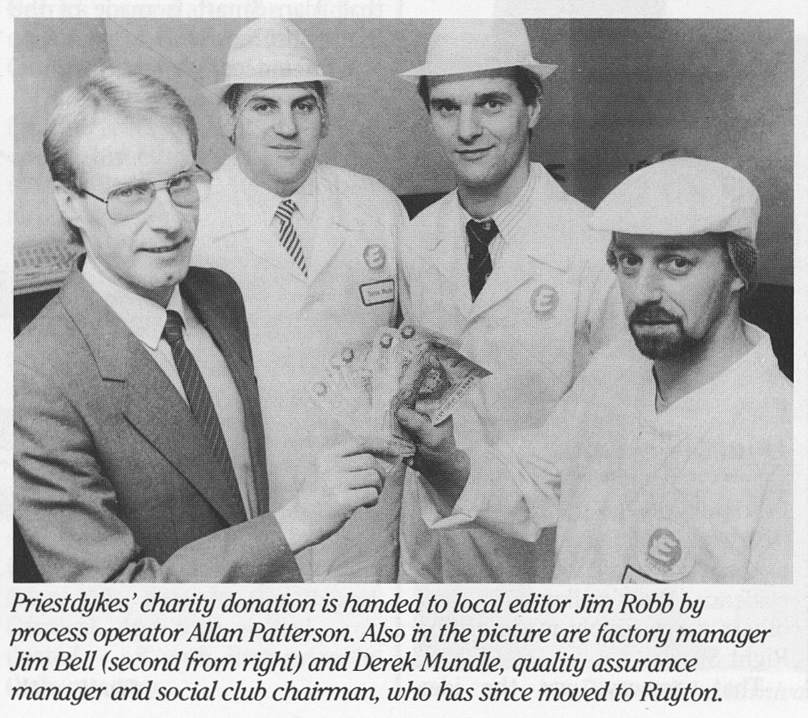 1987 Priestdykes charity donation