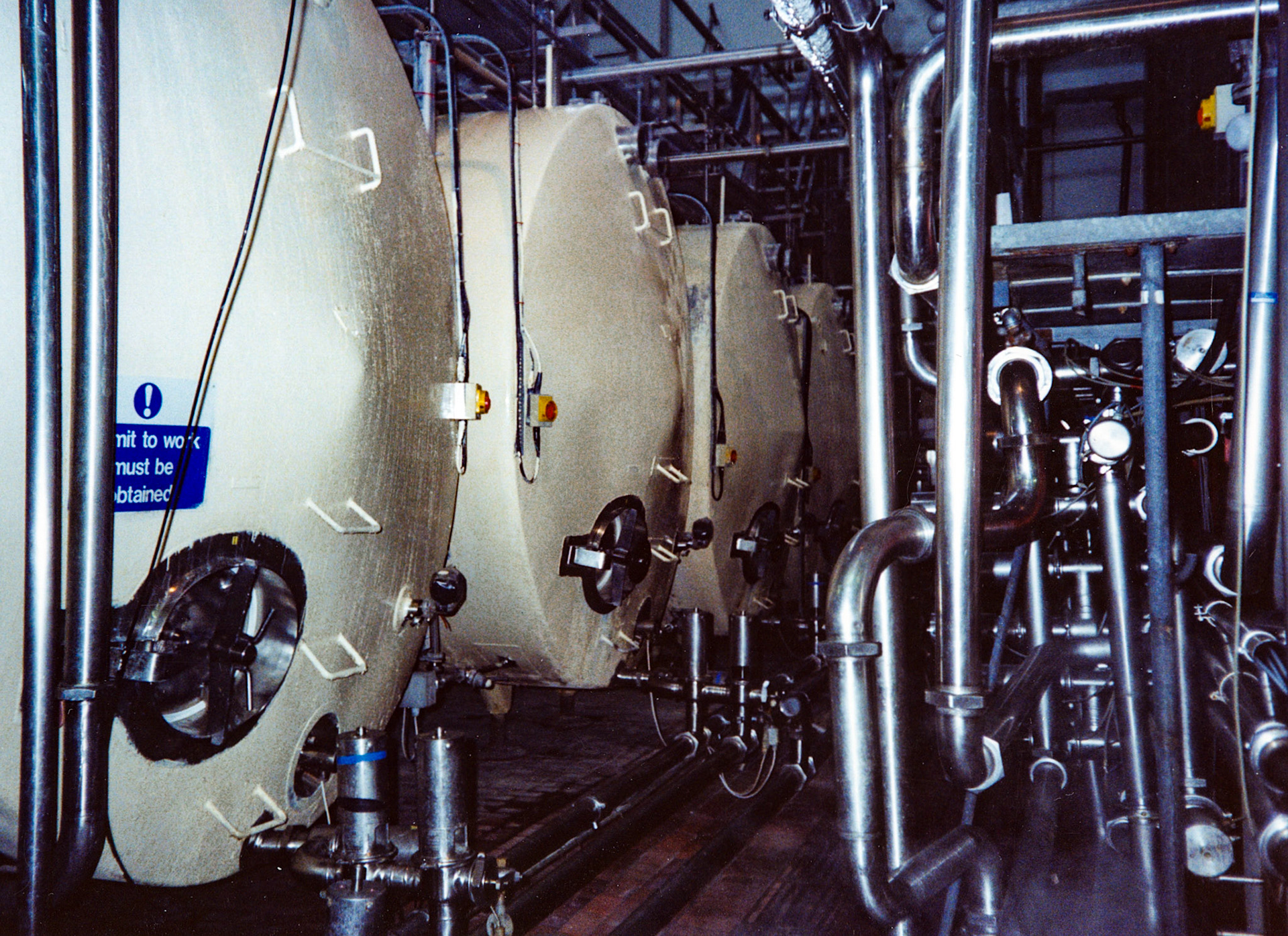 1991 Honiton, November, following closure announcement: Concentrate Tanks. (Courtesy Wendy Hawker)