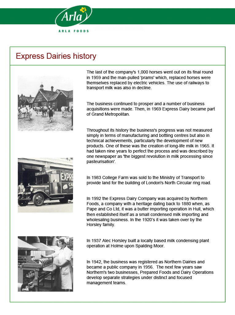 2003 Express History according to Arla Foods