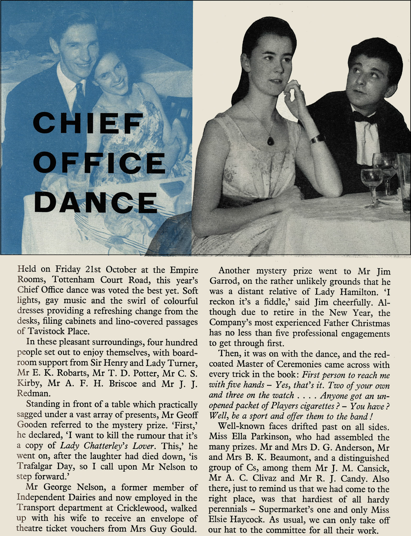 1960 The Chief Office Dance was a glamorous affair. (Express News Christmas)
