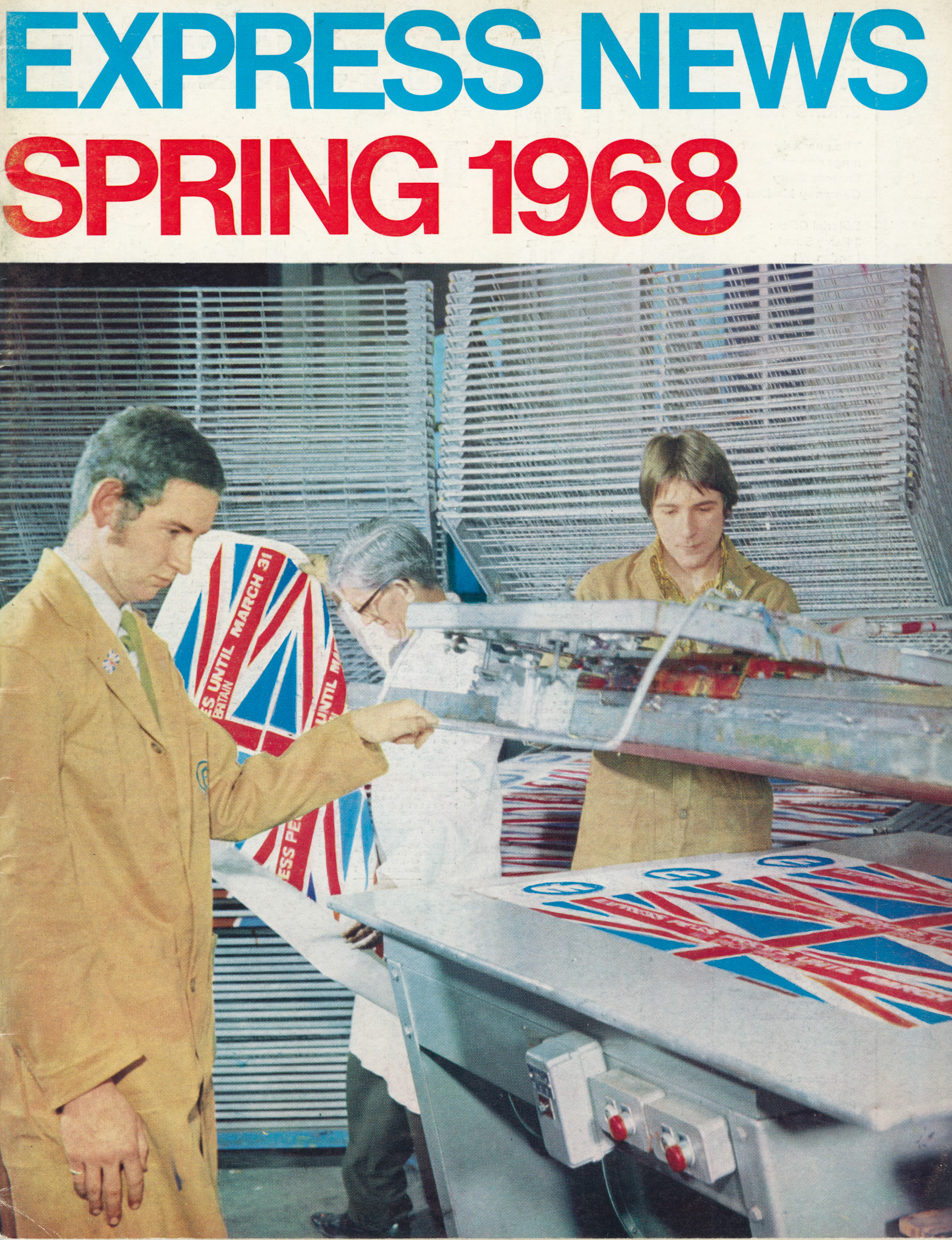 1968 South Ruislip Printing Dept - Tony Williams and Chris Cluskey silk-screen printing with manager Jack White