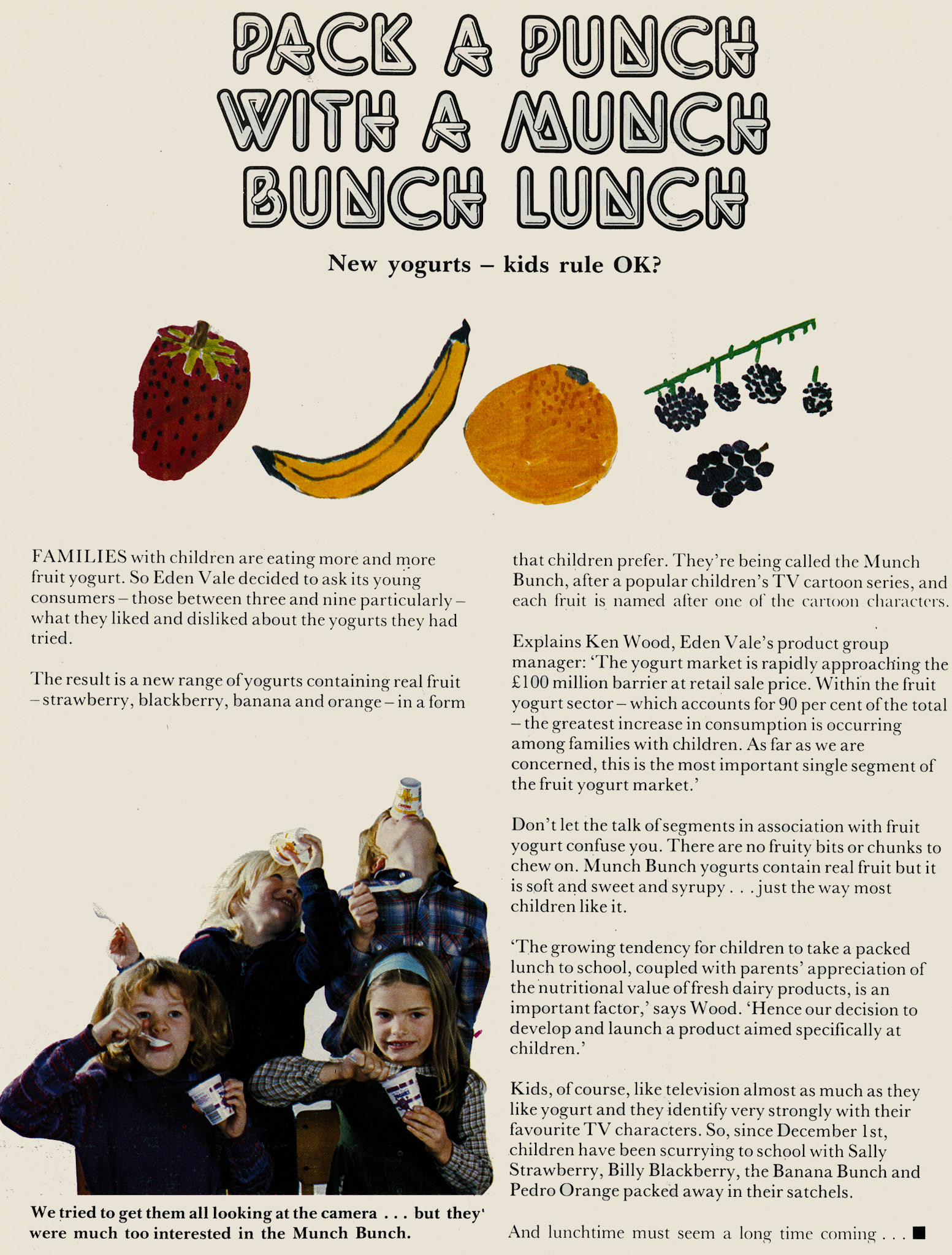 1981 Munch Bunch launch new range. (January Express News)