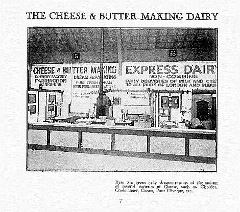 1925 Express Dairy at the British Empire Exhibition, Wembley, featuring Faringdon Creamery on this stand. (Courtesy Brent Council booklet prepared by Philip Grant, Wembley History Society)