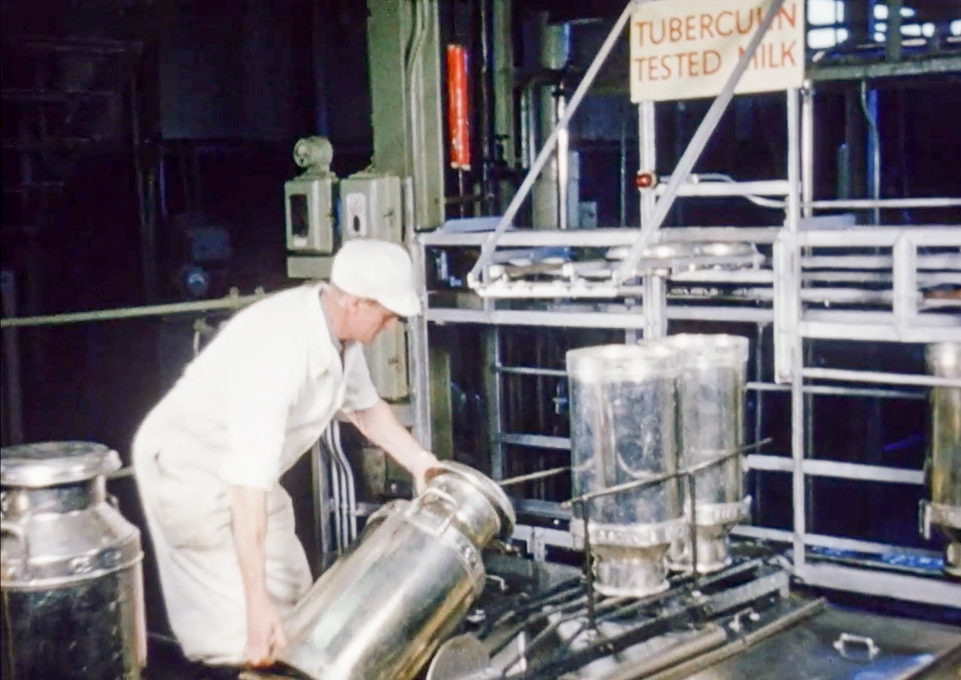 1954 Billingshurst Creamery-Churn Washing (Stills from Express Dairy Film)