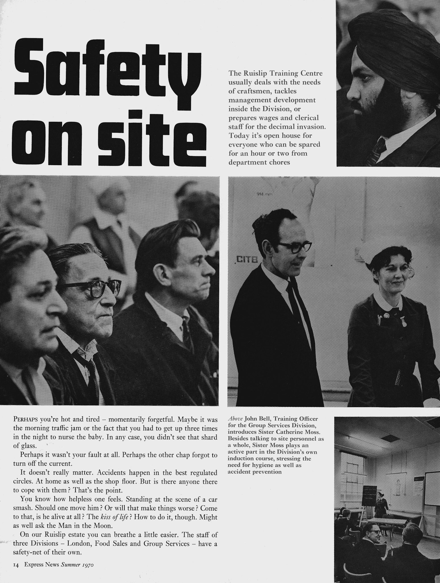 1970 South Ruislip Health and Safety Training Top right: Shign Matharoo, identified by Philip Boyd (Courtesy Doreen Williams)