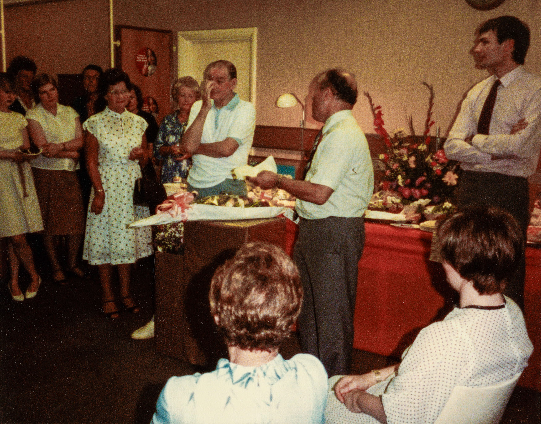 1983 South Morden 'Mac' Sennett's retirement Mac Sennett, Don Kirby, Peter Roper (Courtesy Beryl Purslove)