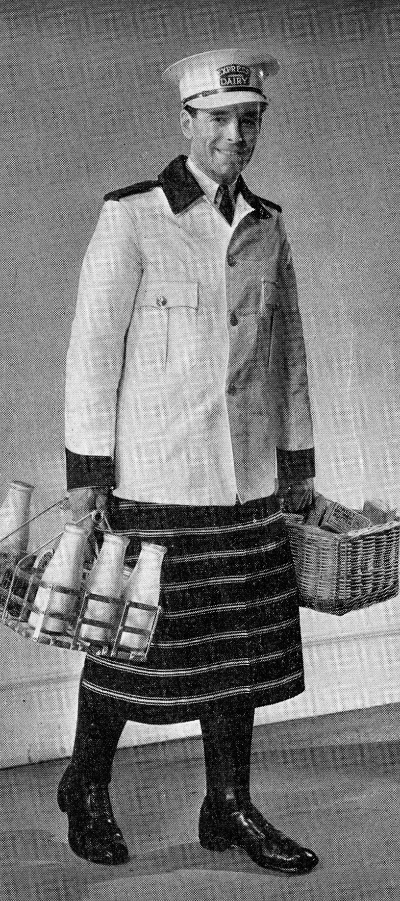 1929 milkman in uniform.(1960 Picture Set from Express News Christmas edition)
