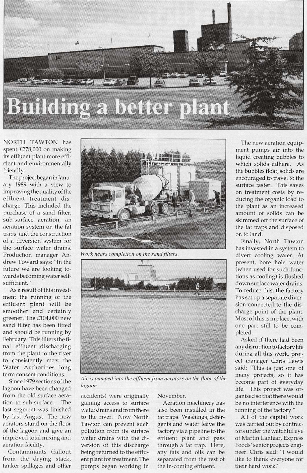 1990 North Tawton invests in new effluent plant- Express Foods News, Issue 3