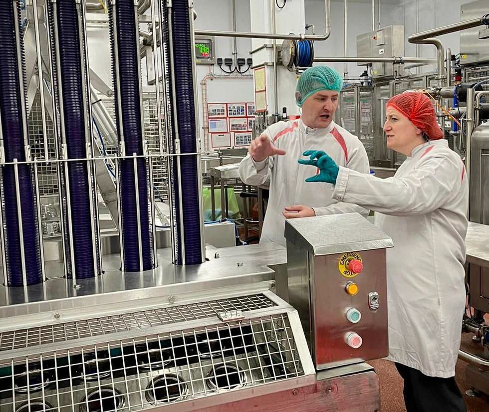 2025 Julia Buckley MP visits Minsterley Creamery on 4th July 2025. (Courtesy Julia Buckley MP)