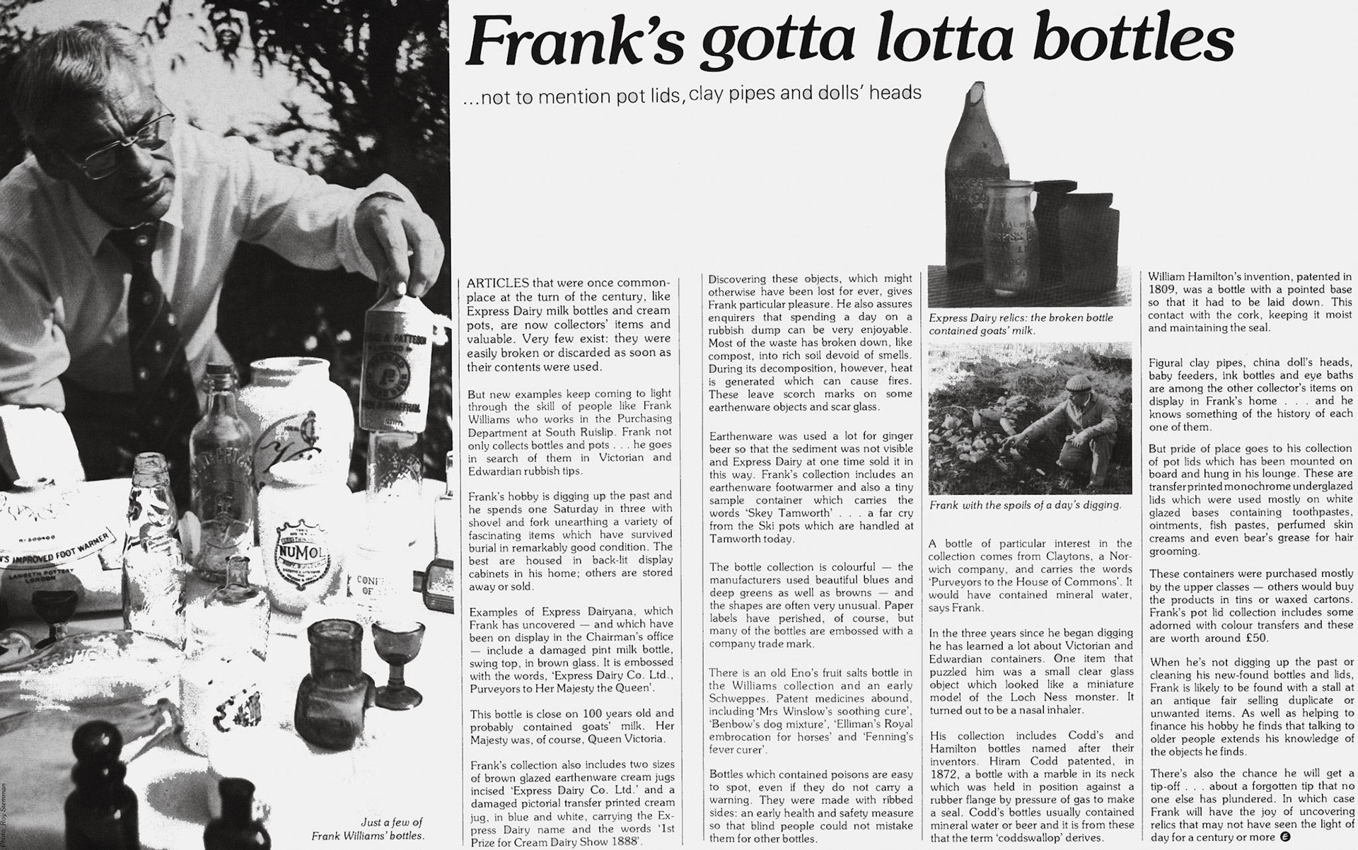 1982 Frank Williams' bottle collection