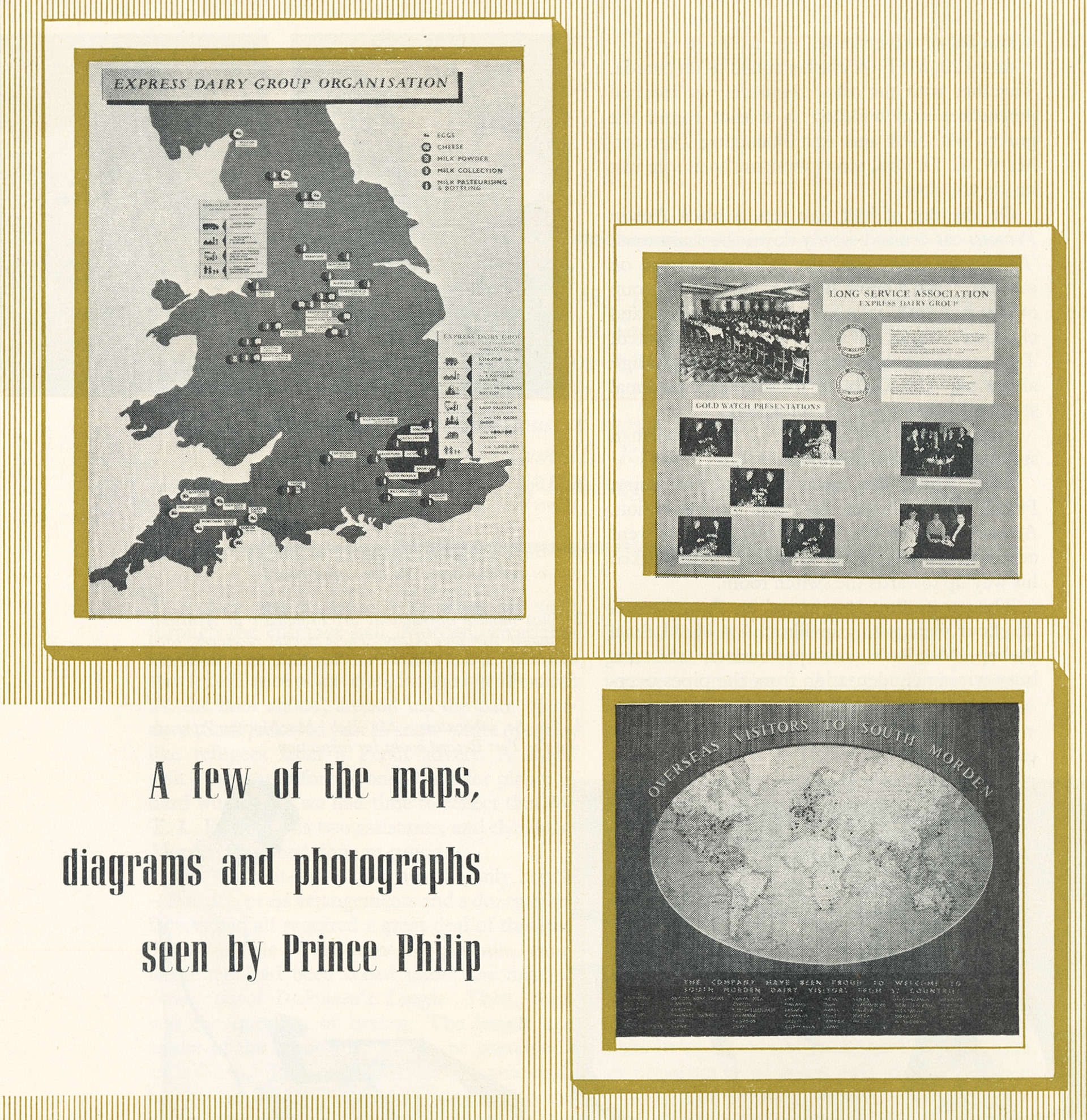 1957 Prince Philip visits South Morden Processing on 12th November, published in Express News March 1958