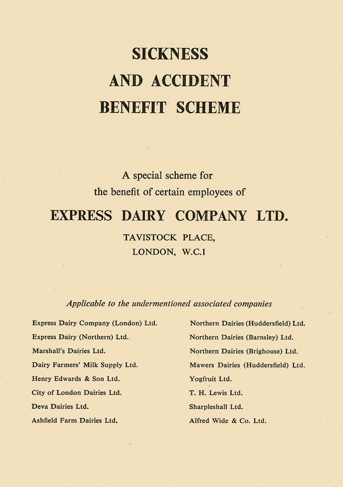 1953 Employee leaflet explaining the Sickness and Accident Scheme (Courtesy Paul Smith)