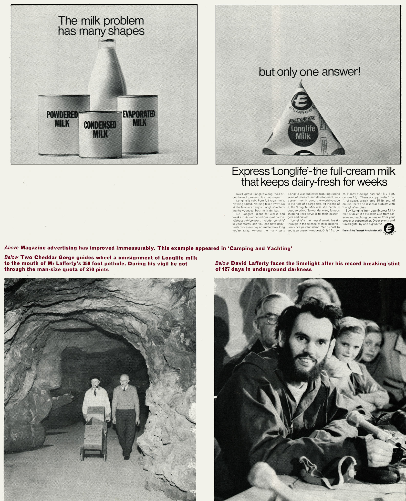 1966 Long Life Milk article (Express News Autumn &amp; Christmas)