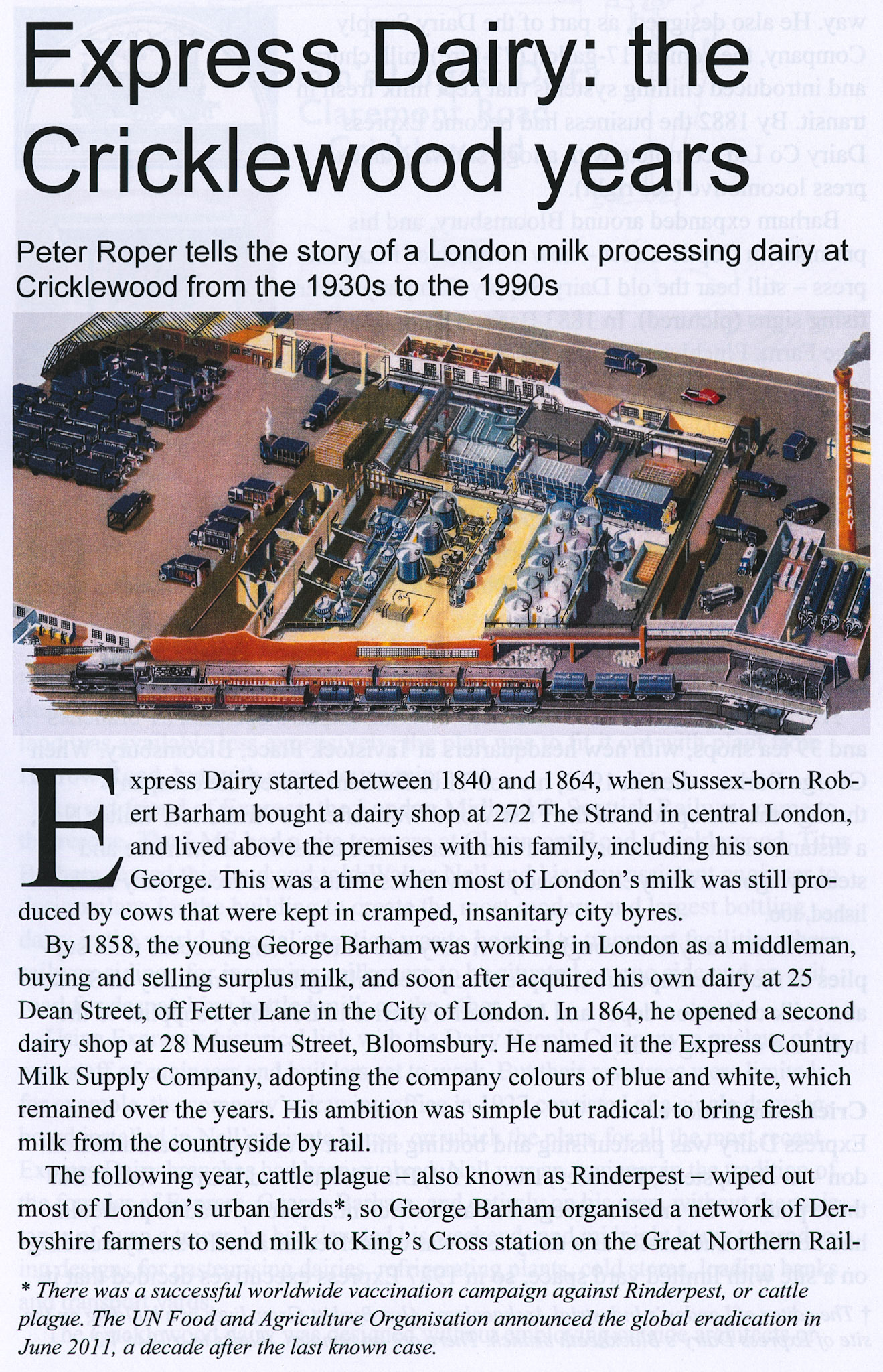 2026 Cricklewood Dairy History. Article written by Peter Roper published in the Great London Industrial Archeological Society Journal, Volume 24.
