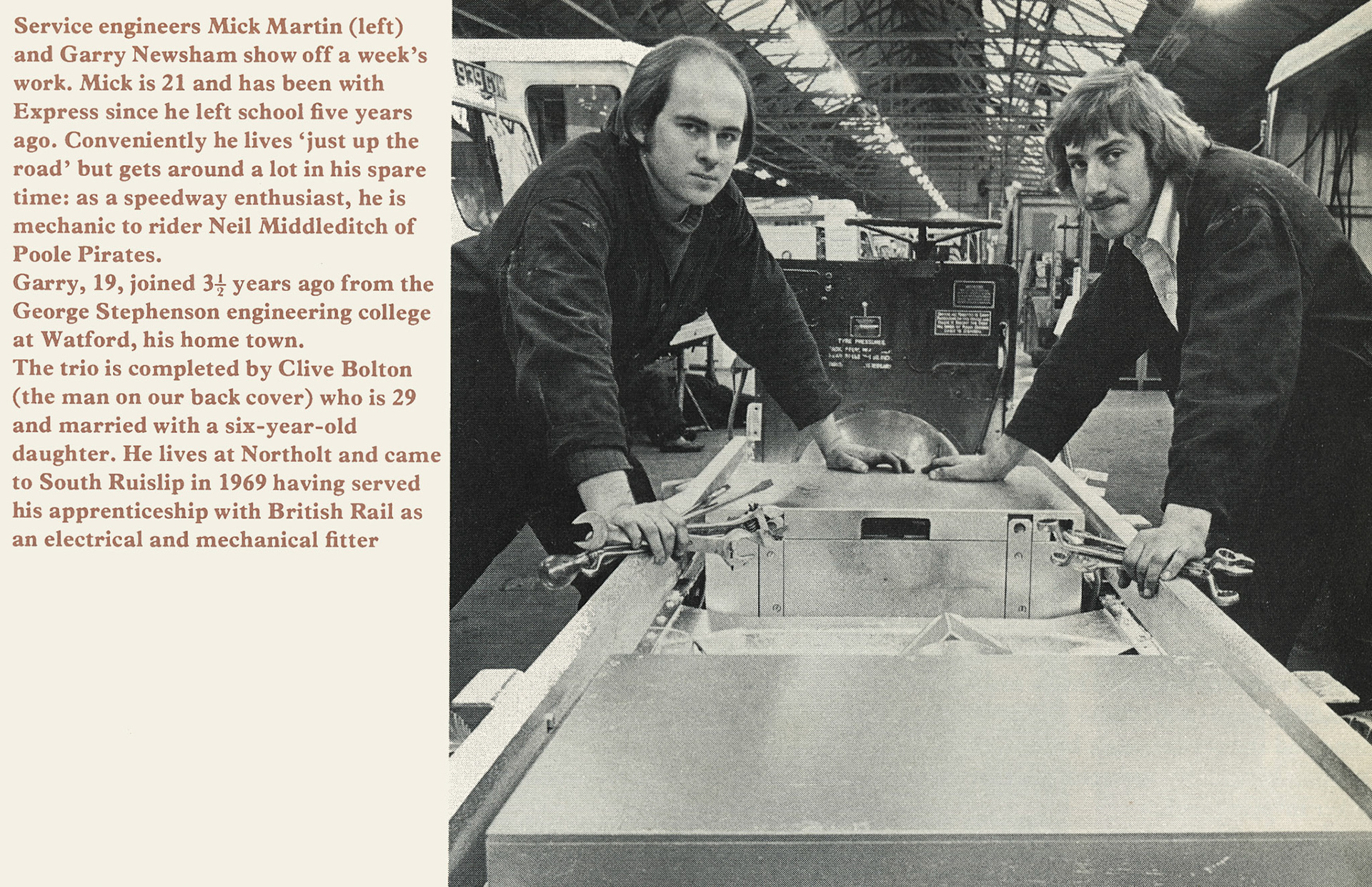 1977 EVM Staff-Mick Martin and Garry Newsham. (Express News Spring)