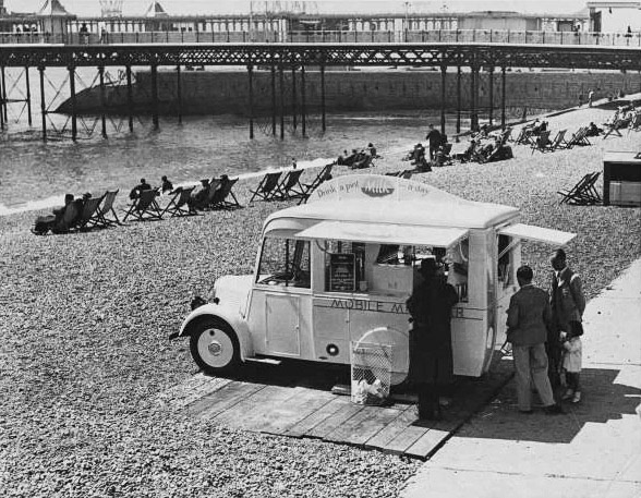 1960s? MMB Mobile Milk Bar by the Palace Pier, Brighton. (Ebay)