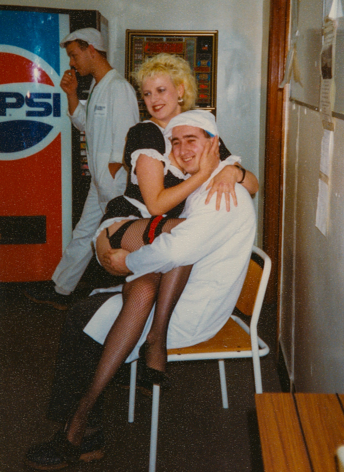 1991 Honiton, January 8th: Donal's Birthday Kissogram.  (Courtesy Wendy Hawker)