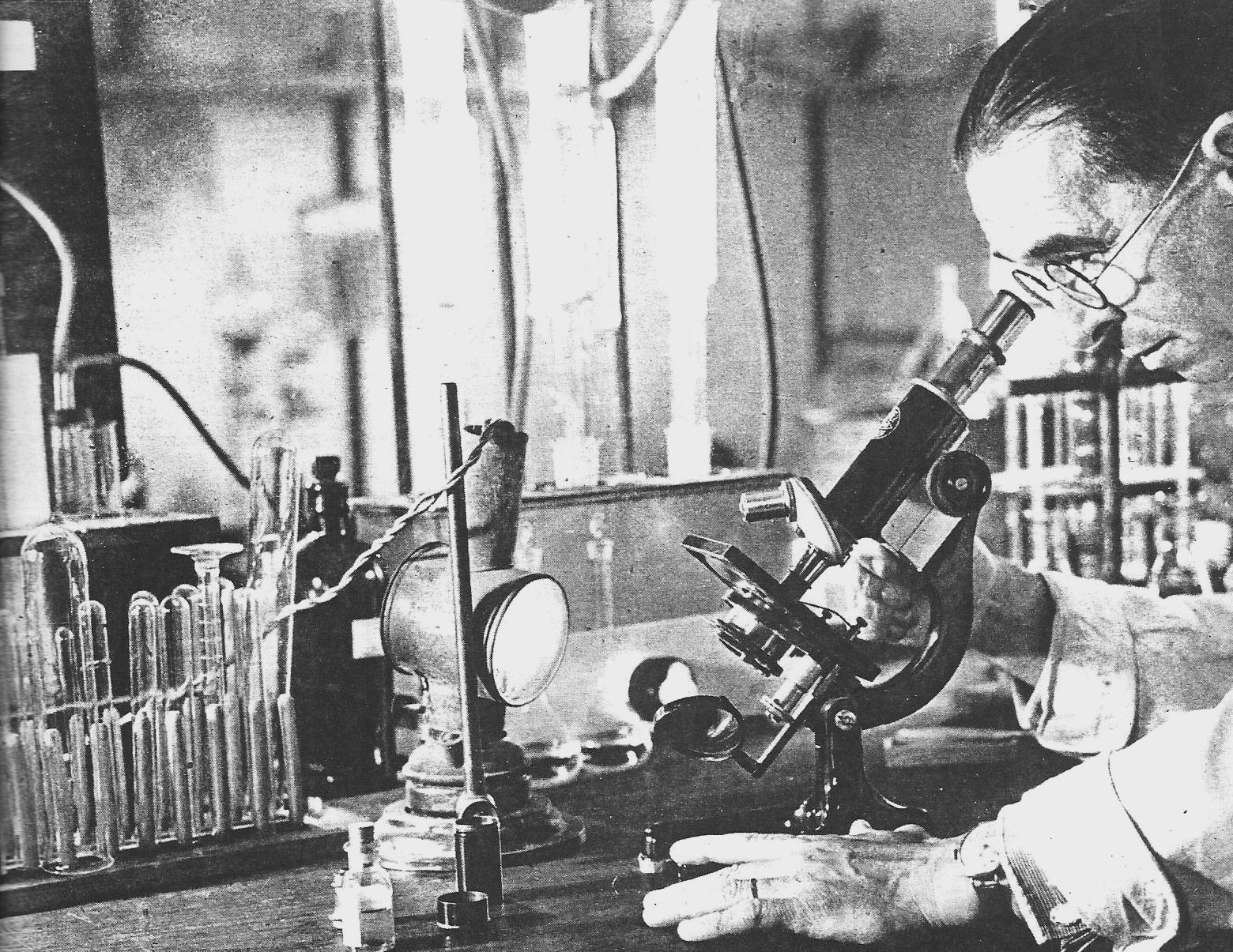 Tarvin Dairy Laboratory Barry Page comments "I was told this chap left to be a BBC radio announcer?" (Courtesy Barry Page, Old Tarvin FB Group)