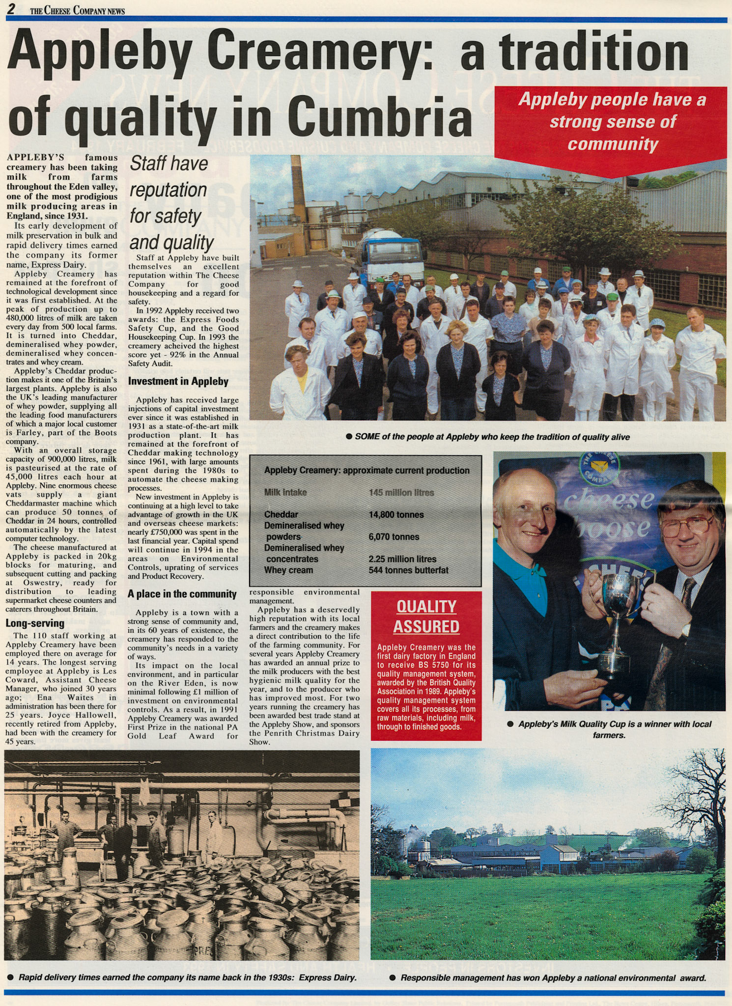 1994 - Appleby feature in Cheese Company Newsletter