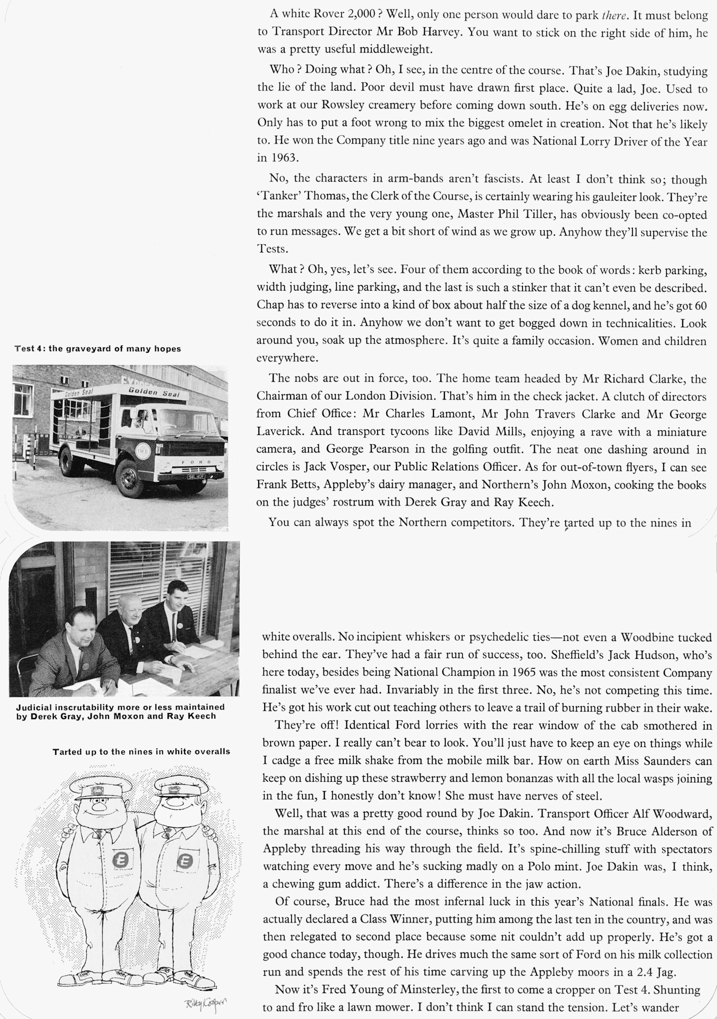 1967 Driver of the Year, South Ruislip. Extract from article with cartoons. Page 2 (Express News Autumn 1967)