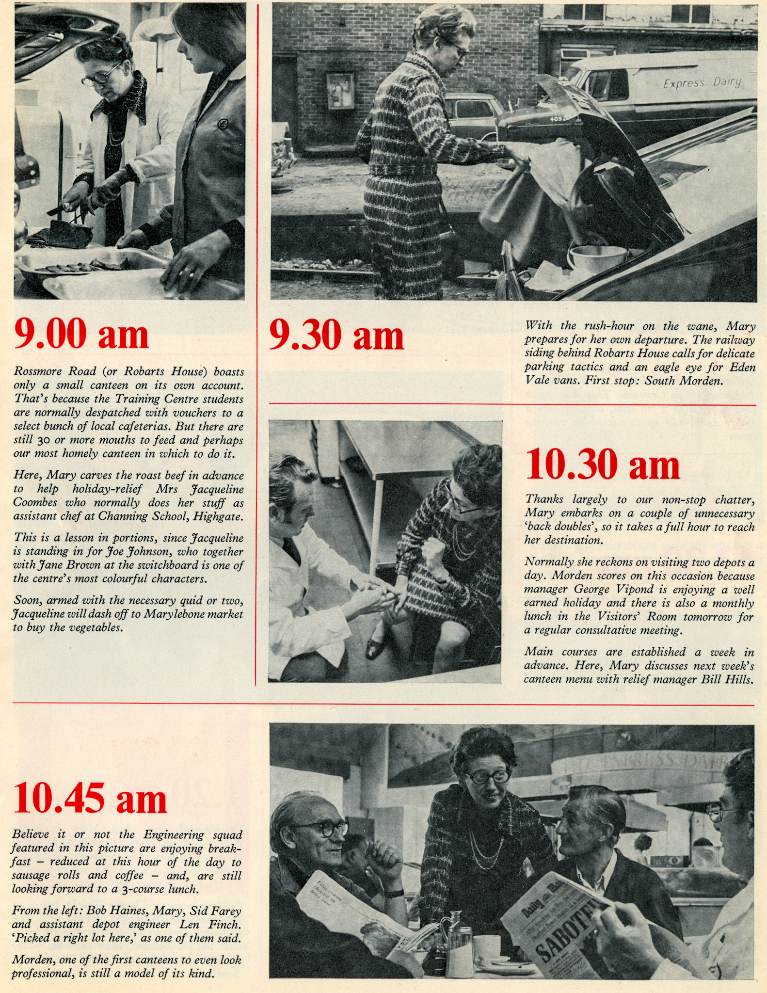 1975 Mary Reeves - Canteen Superintendant visits
