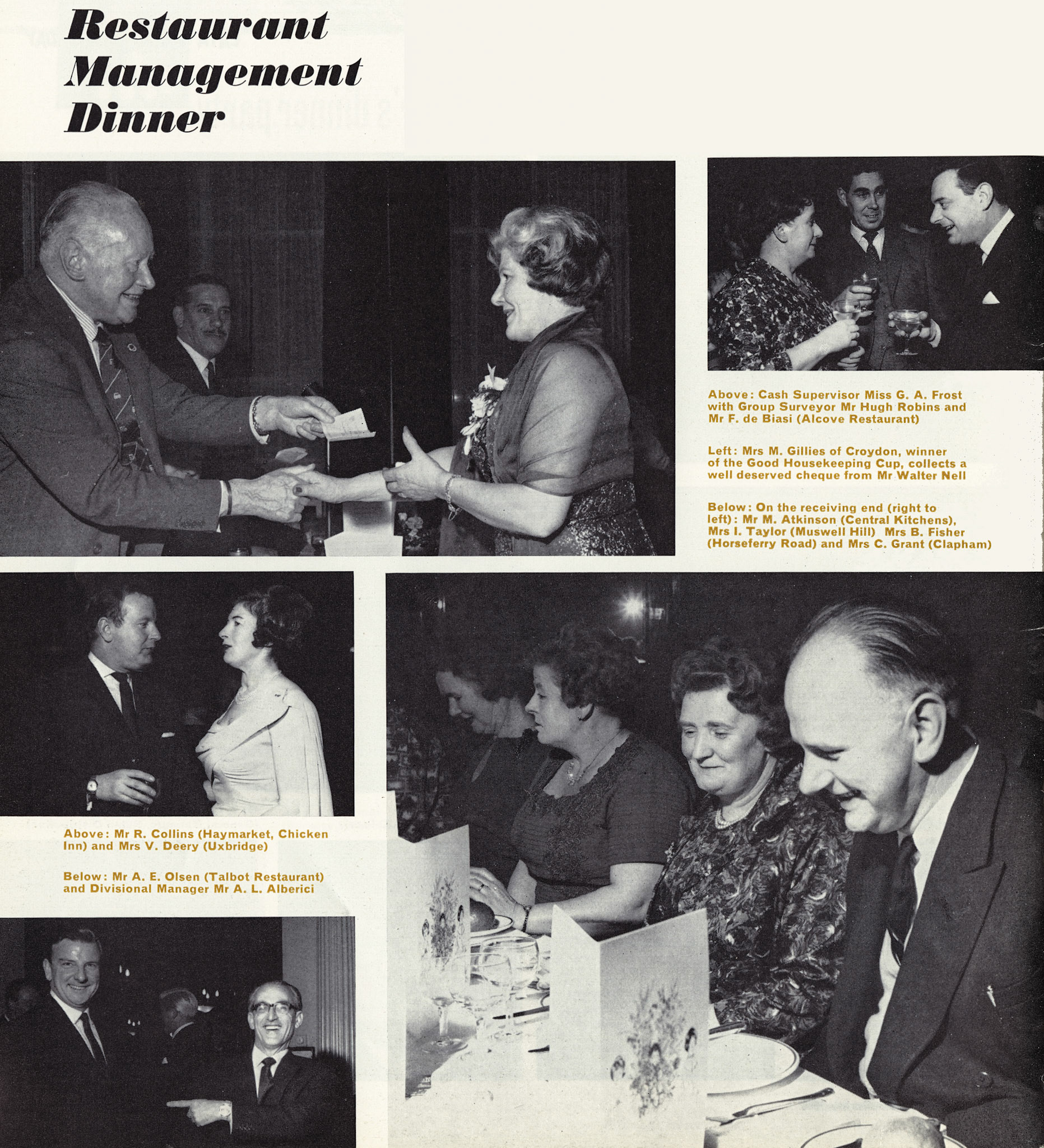 1966 Restaurant Management Dinner(Courtesy Beryl Purslove)