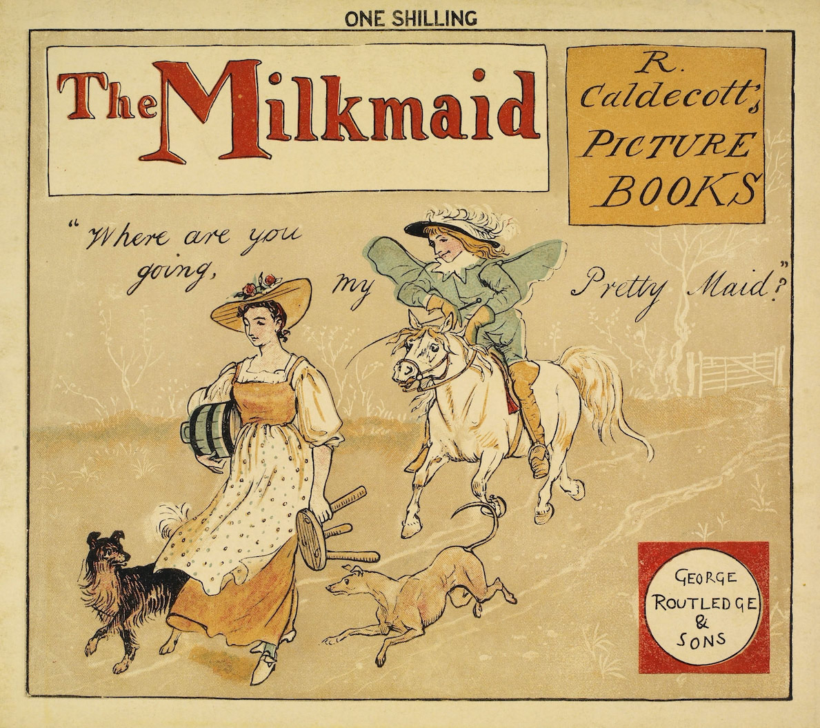 1880's The milkmaid: R. Caldecott's picture books Front Cover, Randolph Caldecott. Source: Huntington Digital Library (Courtesy Wellcome Collection "Milkmaids and the image of purity")