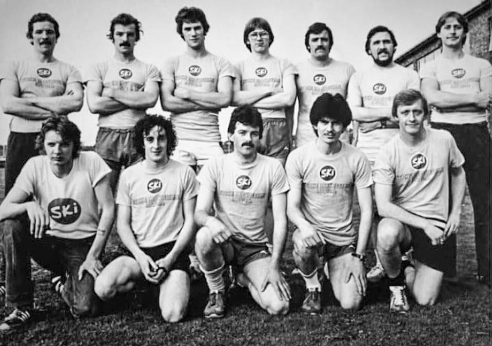 1980's Cuddington stars! (courtesy of Sue Harradine and Michael Naden FB) Back row: Mike Lapworth, Mark Lapworth, Riki Dymond, Steve Blakemoore, Billy Ince, Bob Conkie, Rick Duffy. Front: Mike Naden, John Payne, Duncan Grey, Stewart Caldwell, Mark Hubert (a missing lad with pacemaker was Kevin Tickle who cycled all the way apart from one mile)