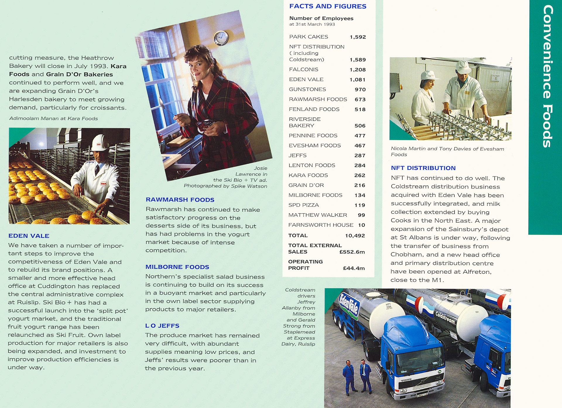 1993 Northern Foods Employee Report, following the purchase of Express and Eden Vale the previous financial year. (Express Dairy Tales Archive)