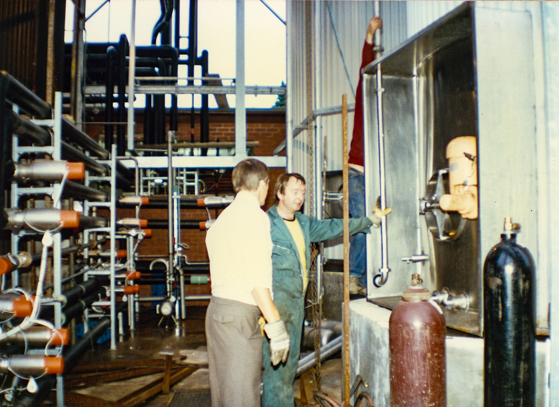 1980s Exeter Processing-silo and milk reception construction. (Pictures by Syd Johnston, presented by his son Ian via Teresa Heal)
