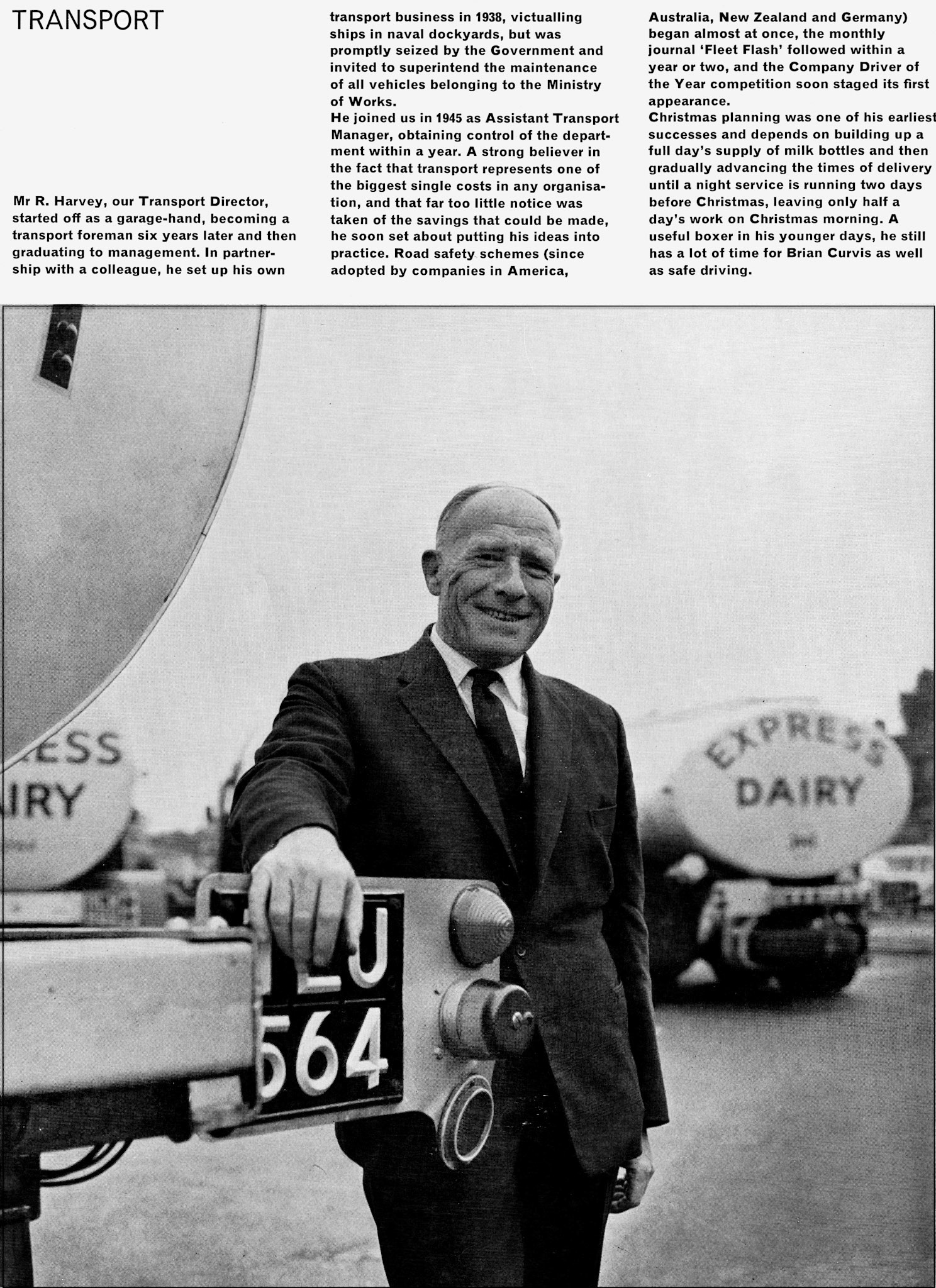 1962 Planning Christmas-Mr R. Harvey, Transport Director.  (Express News Christmas)