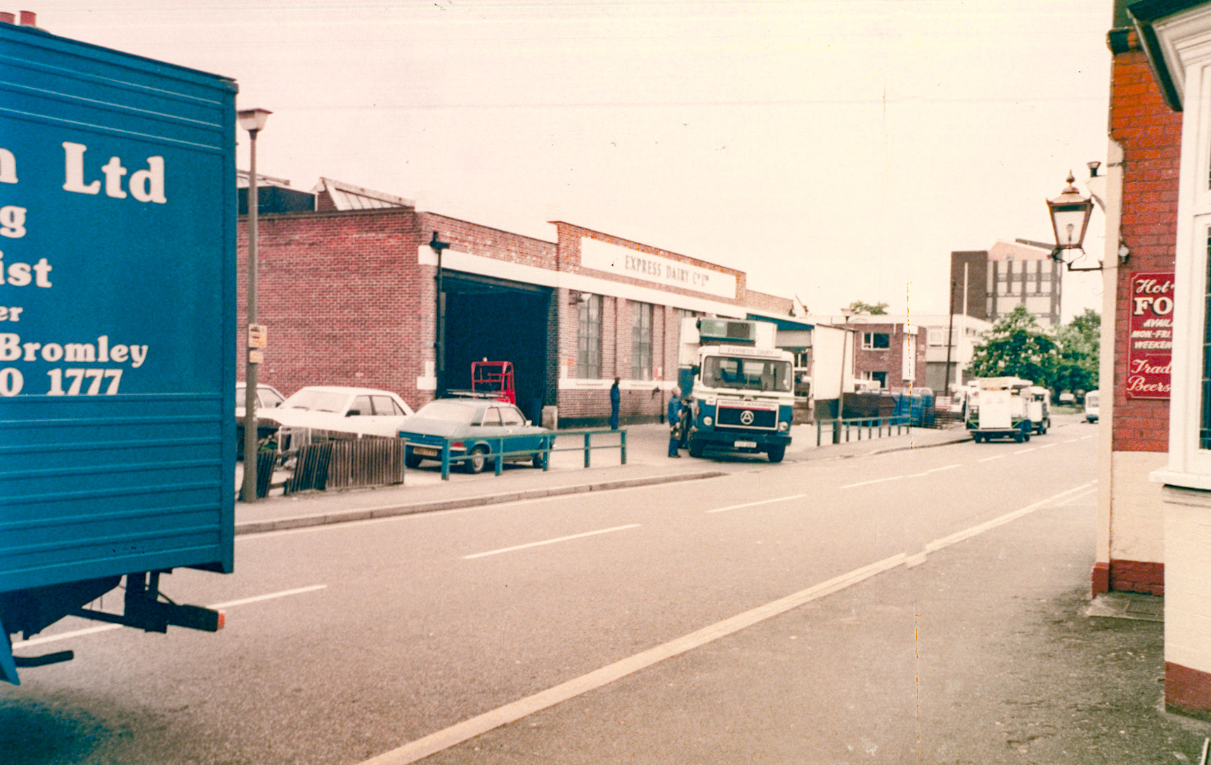 1980s Bromley Processing frontage and nearby roads. (Courtesy Colin Bristow)