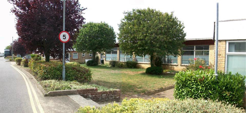 2025 David Newman comments "A photo that I took today of Goldhanger Fruit Farms' canteen block, to match the 1963 photo. It seems unused and pretty derelict, but surrounded by modern well-used industrial buildings and is a busy place". (Courtesy David Newman)