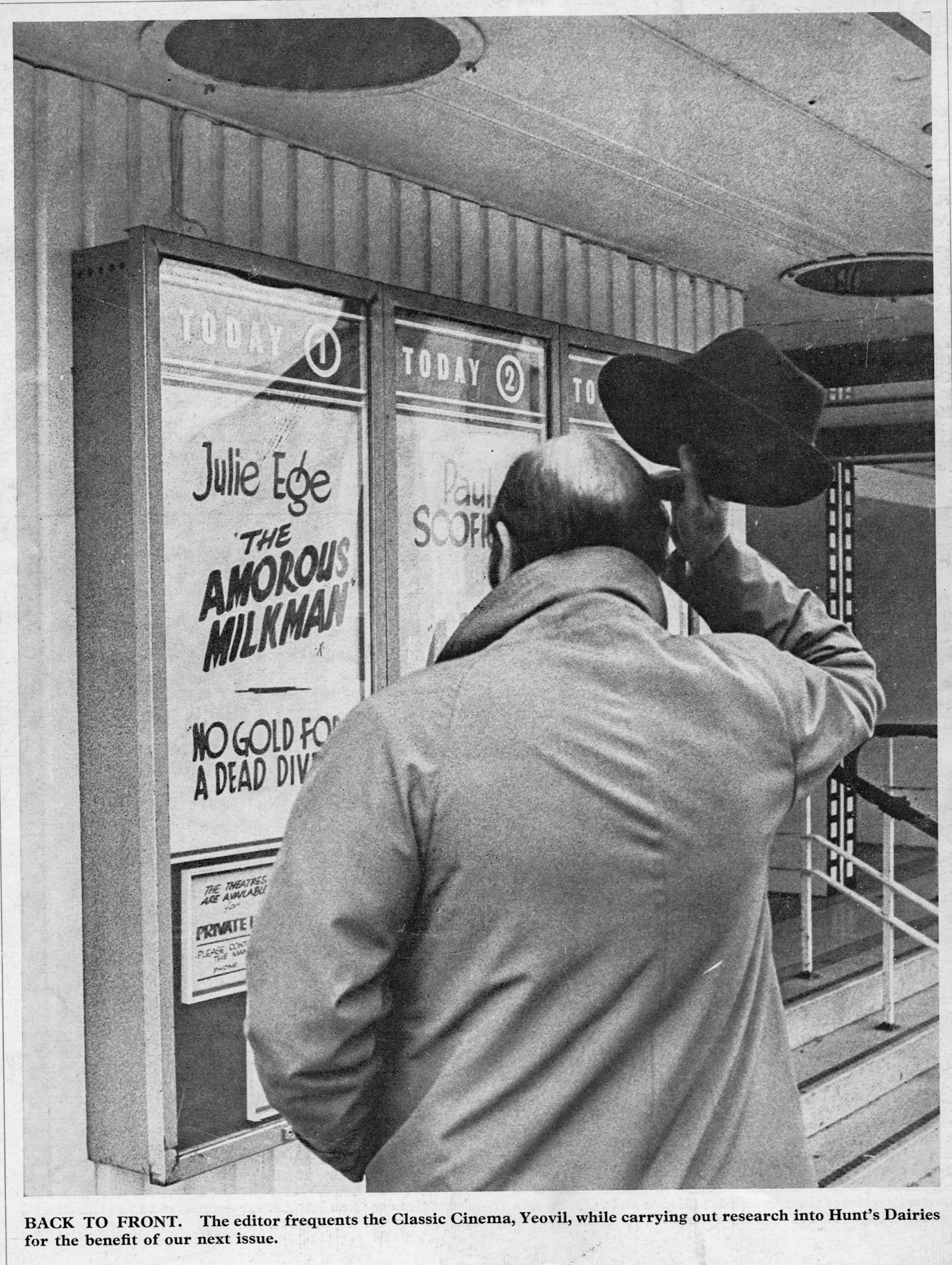 1975 Express News editor Michael Cahill at the Classic Cinema, Yeovil