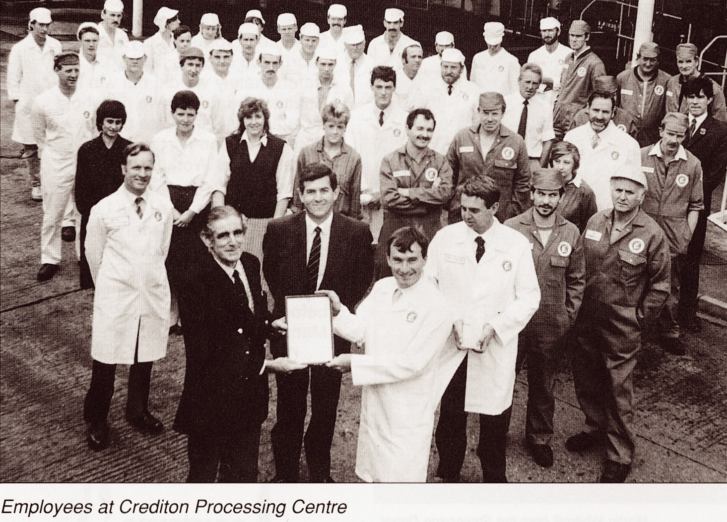 1989 Crediton Dairy awarded BS 5750 accreditation, featuring Ian Turner and Mike Overfield-Collins