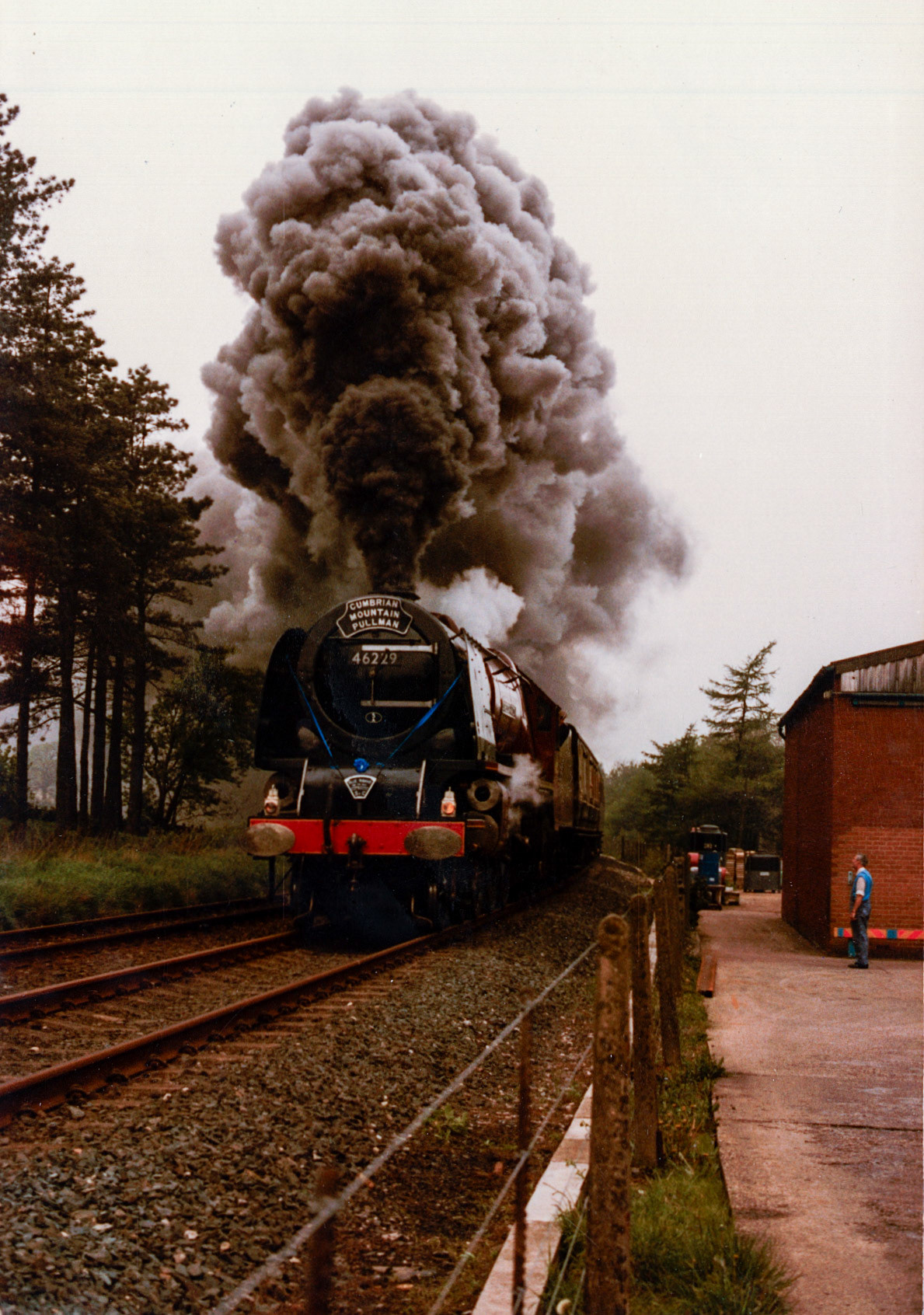 1980's Appleby-Special Train Cumbrian Mountain Pullman [Duchess of Hamilton 46229] passing Appleby Creamery Stores. (Courtesy David Atkinson)