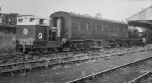 1960's? South Morden, Matthew Pinto comments "A Ruston Hornsby 48DS shunter which was resident at Morden from its opening in 1954 to 1972." Robert Turner adds "This was a diesel mechanical shunter made by Ruston Hornsby of Lincoln, and had a nominal 48 horsepower. In practice that meant just enough power to move 2 or 3 loaded milk tankers." (Courtesy Richard Gaylard)