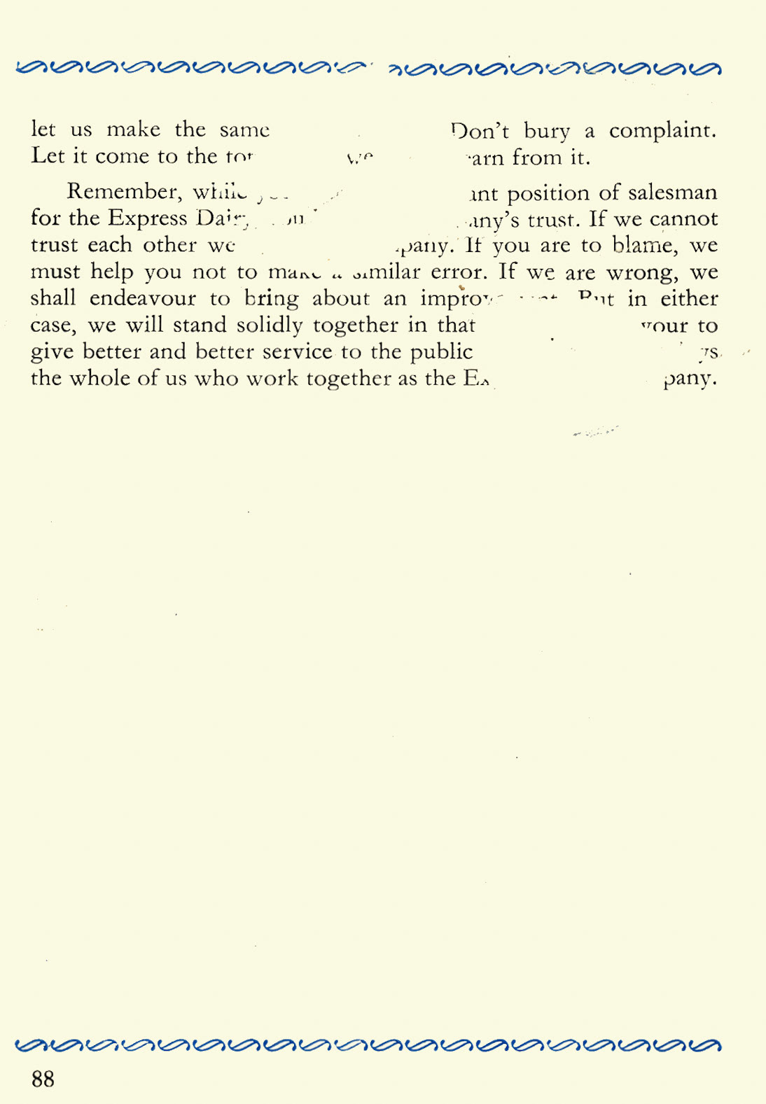 1956 Express Salesman's Manual, Fourth Edition published 1954, presented to Roger Gillard, Orpington Depot
