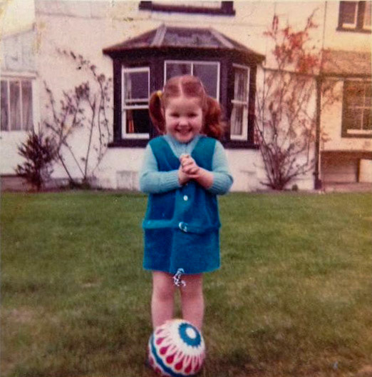 1972 Staplemead - Jane Rees posted 'me on the lawn out front of the old farmhouse at the dairy, before they knocked it down'