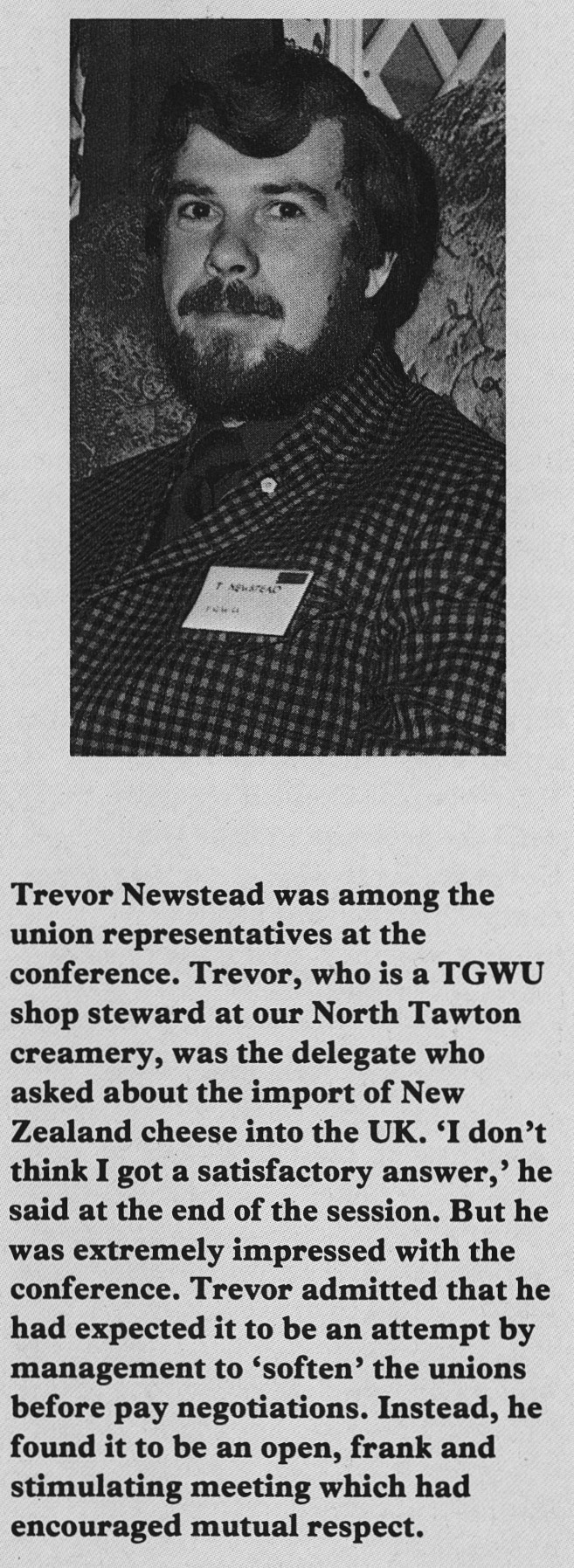 1980 Trevor Newstead, TGWU Rep attending Droitwich Management Conference