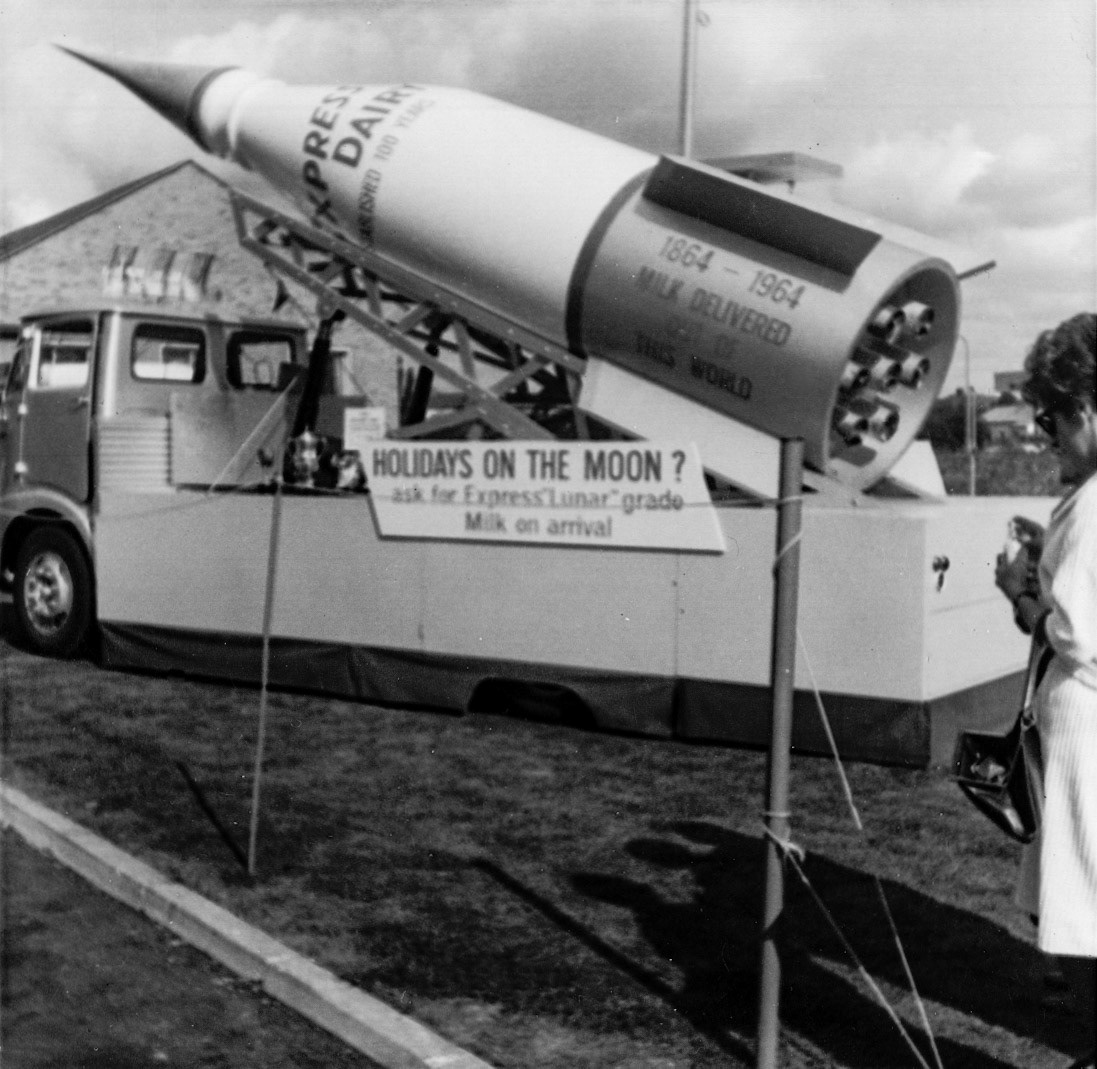 1960's Colyton Carnival/ Lord Mayor's Show float. Don Hansford comments "I brought this down from London for Colyton Carnival. Had some strange looks along the A30! It had been built for the Lord Mayors Show". (Courtesy Don Hansford-Keith Sweetland)