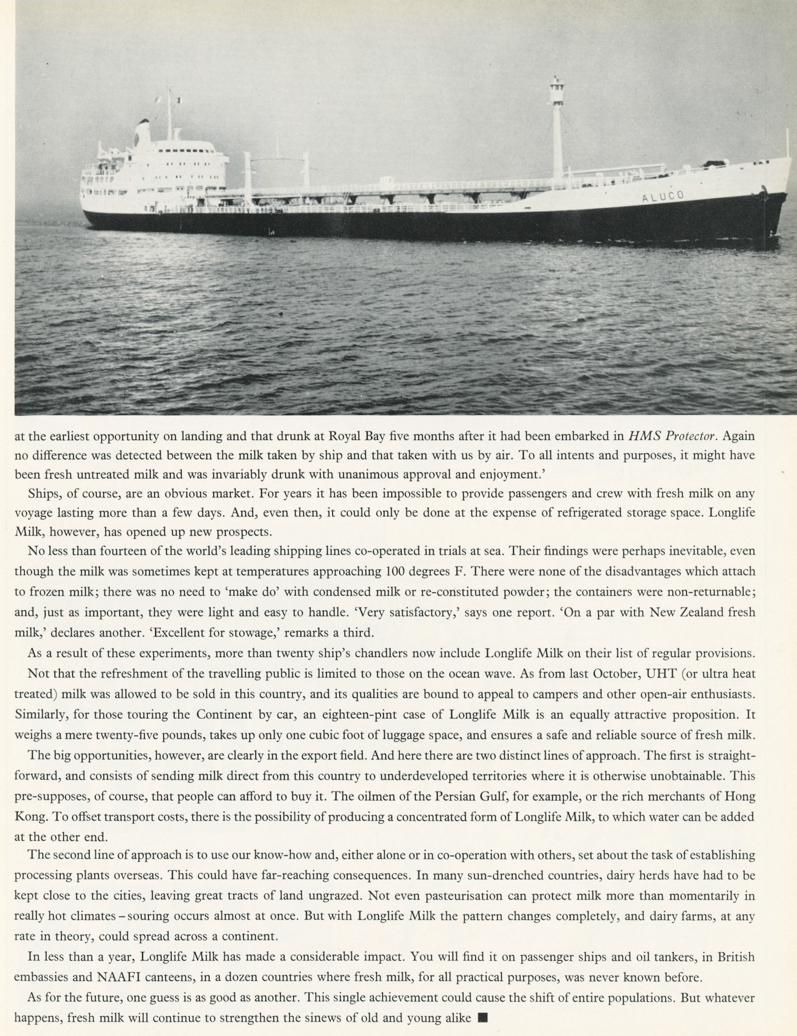 1965 Milk for Export